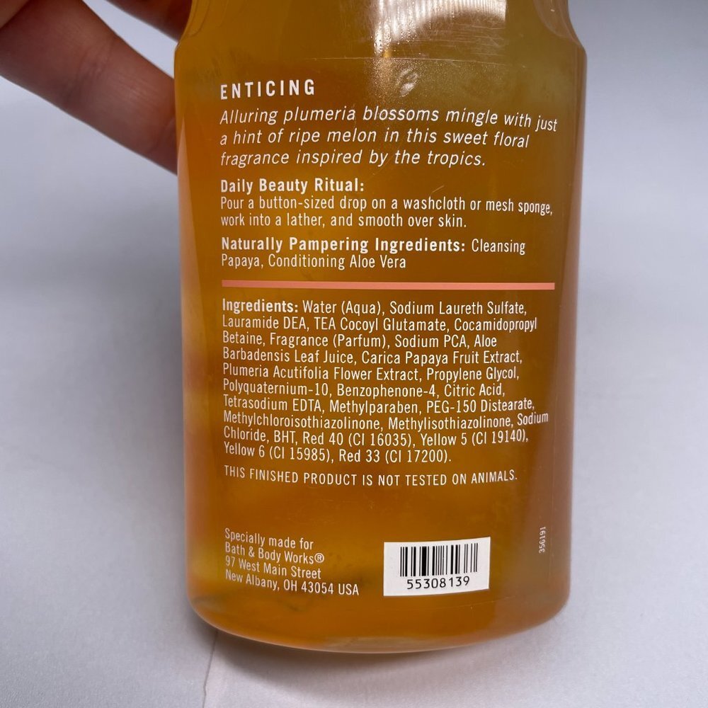 Bath & Body Works Pleasures Plumeria Shower Gel 10 oz Retired Discontinued - Picture 5 of 5